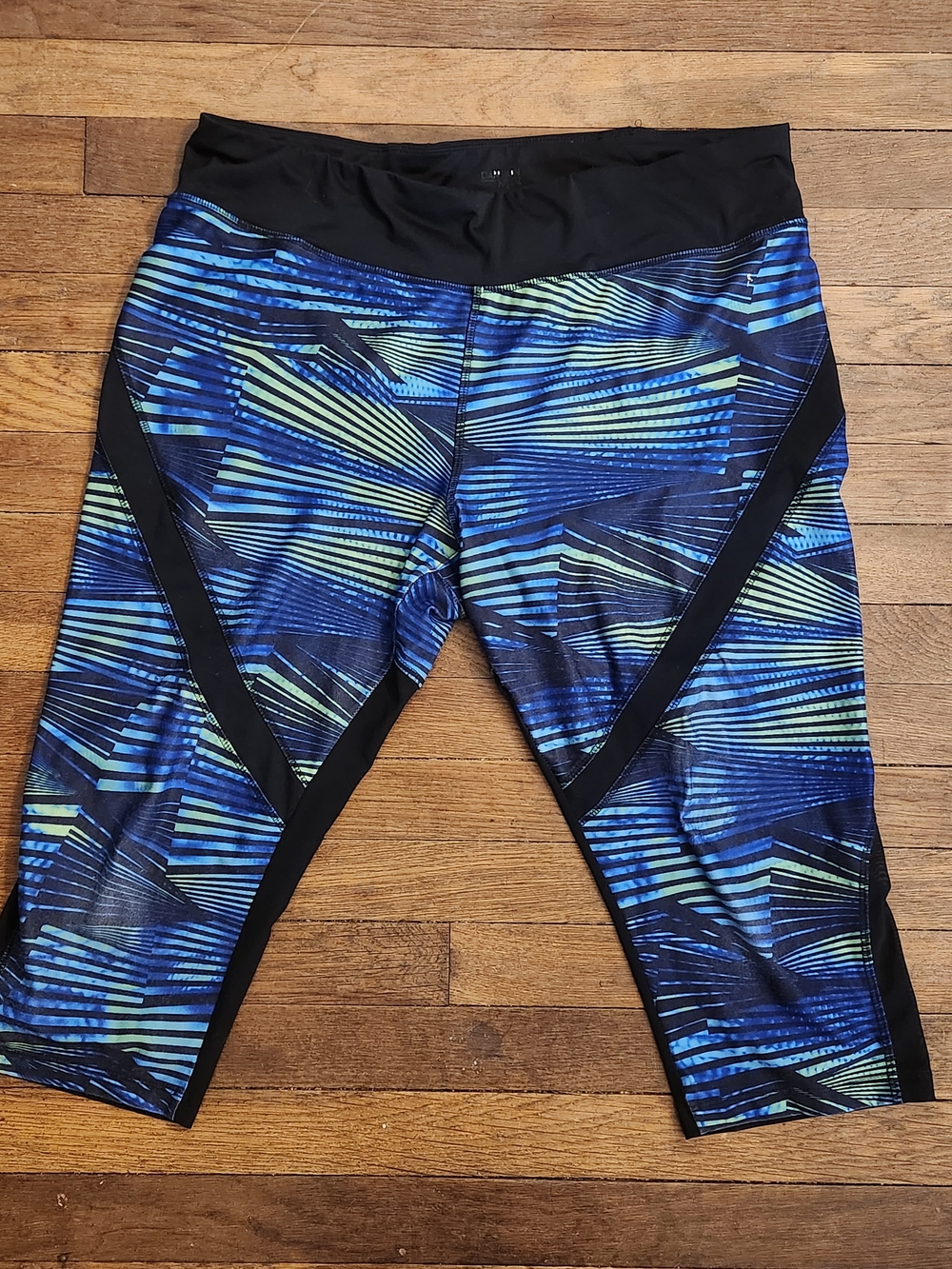 Danskin Blue & Black Striped Athletic Leggings